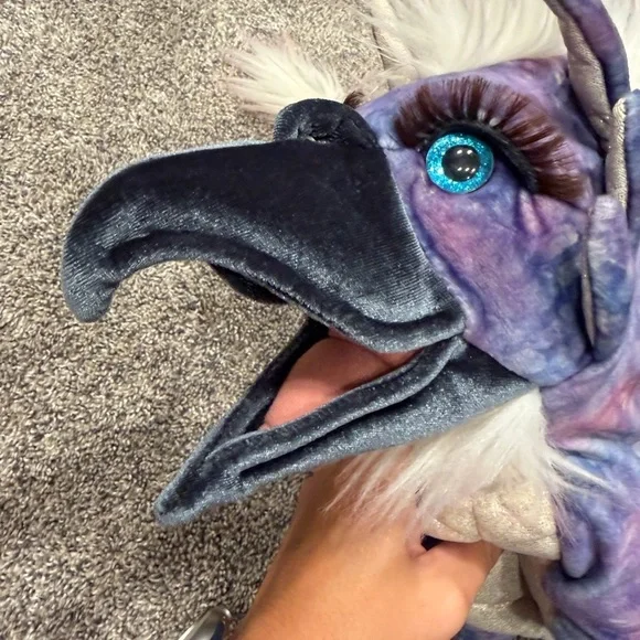 Folkmanis large purple dragon hand puppet plush toy - Picture 2 of 6